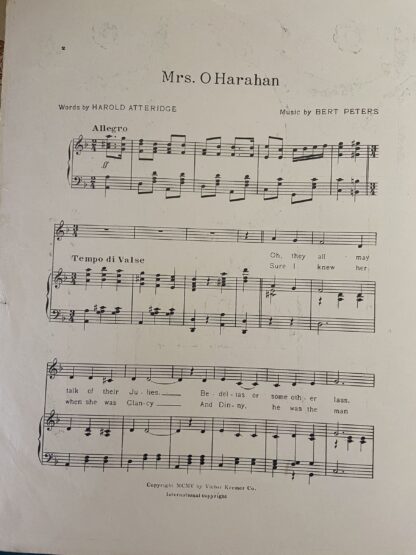 Sold: 1905 Mrs. O'Harahan Wizard of Oz Sheet Music Stageplay James Wesley Cover - Image 3