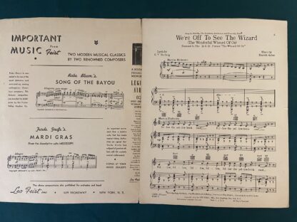 OFF TO SEE THE WIZARD of Oz Original 1939 Judy Garland Sheet Music Jitterbug - Image 2