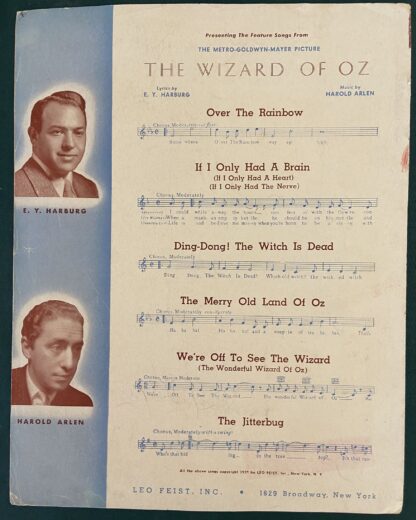 OFF TO SEE THE WIZARD of Oz Original 1939 Judy Garland Sheet Music Jitterbug - Image 3