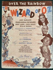Sheet Music Over the Rainbow Wizard of Oz MGM Movie Judy Garland