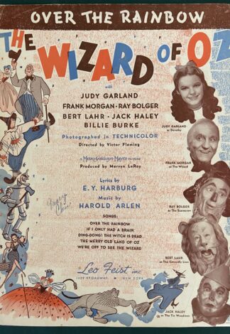 Sheet Music Over the Rainbow Wizard of Oz MGM Movie Judy Garland