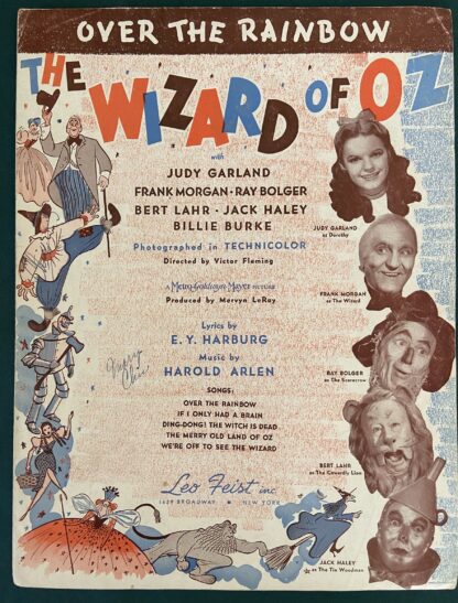 Sheet Music Over the Rainbow Wizard of Oz MGM Movie Judy Garland