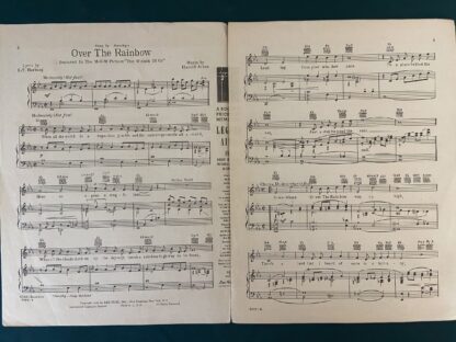 MGM Movie WIZARD OF OZ Sheet Music Over The Rainbow, Leo Feist - Image 2