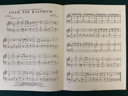 WIZARD OF OZ SHEET MUSIC Over The Rainbow Cartoon Cover John Lane - Image 2