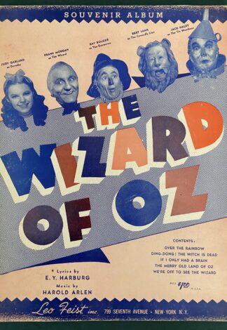 Sheet Music Wizard of Oz MGM Movie Souvenir Album 1939