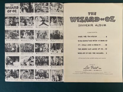 Wizard of Oz 1940s SOUVENIR ALBUM Sheet Music Feist MGM Movie Stills - Image 2