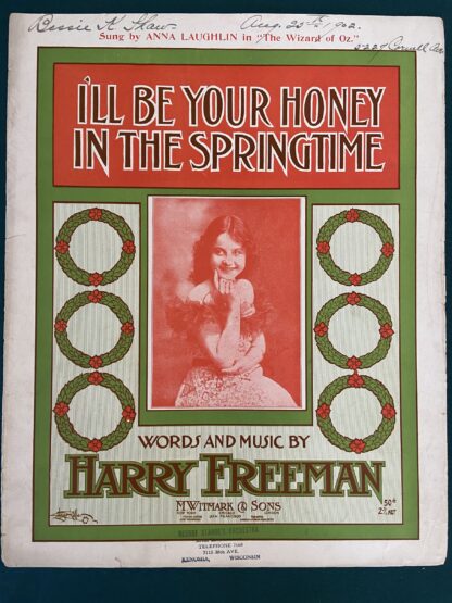 Sheet Music Wizard of Oz I'll be your honey in Springtime1