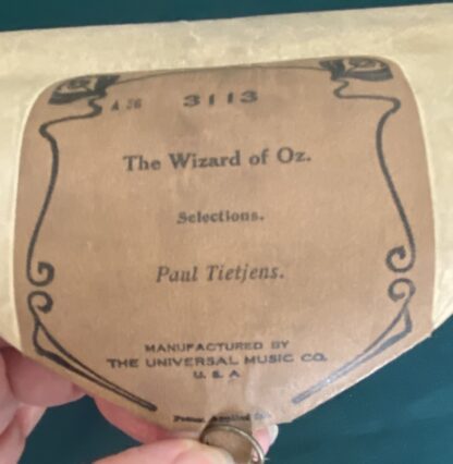 Wizard of Oz Stageplay Selections Player Piano Roll