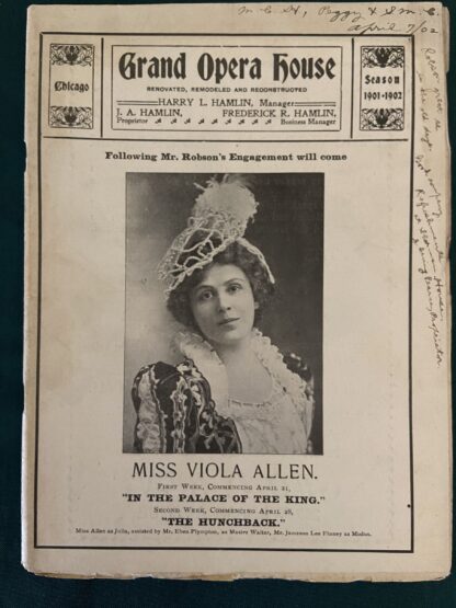 Original April 1902 Wizard of Oz StagePlay Ad in Grand Opera House Program - Image 2