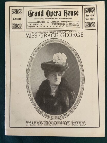 Original April 1902 Wizard of Oz StagePlay 3 Ads in Grand Opera House Program - Image 2