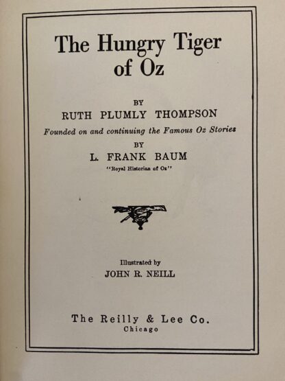 Vintage HUNGRY TIGER OF OZ ROYCRAFT Dust Jacket Book Ruth Plumly Thompson, Fair - Image 4