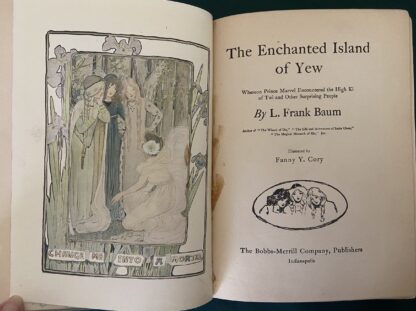 Enchanted Island of Yew L Frank Baum Oz Bobbs-Merrill ~1907 w/ 8 Color Plates Mo Blue Endpapers - Image 4