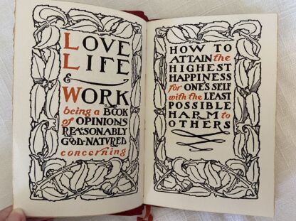 LOVE LIFE & WORK Dard Hunter Design 1906 Roycroft Suede Book by Elbert Hubbard - Image 2