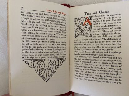 LOVE LIFE & WORK Dard Hunter Design 1906 Roycroft Suede Book by Elbert Hubbard - Image 4