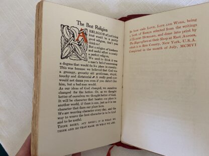 LOVE LIFE & WORK Dard Hunter Design 1906 Roycroft Suede Book by Elbert Hubbard - Image 6