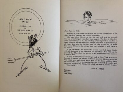 LUCKY BUCKY IN OZ 1st Edition Book War Bonds Dust Jacket John R. Neill 1942 - Image 6