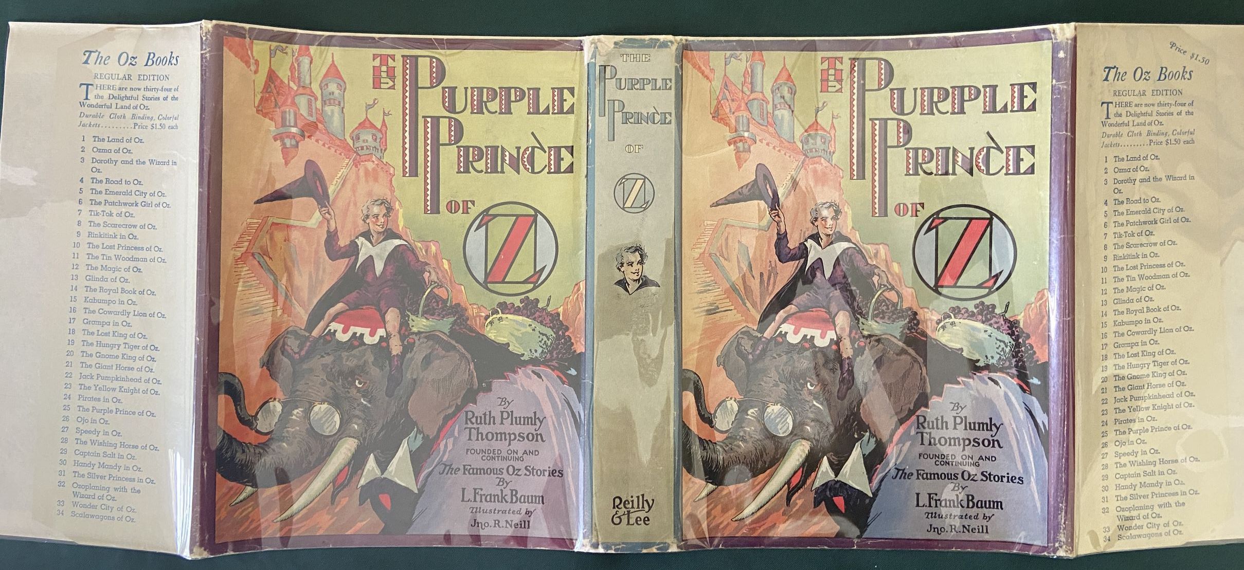 Sold: PURPLE PRINCE OF OZ 1932 Ruth Plumly Thompson 1st Edn Book 12 Color Plates + Later DJ - Image 11