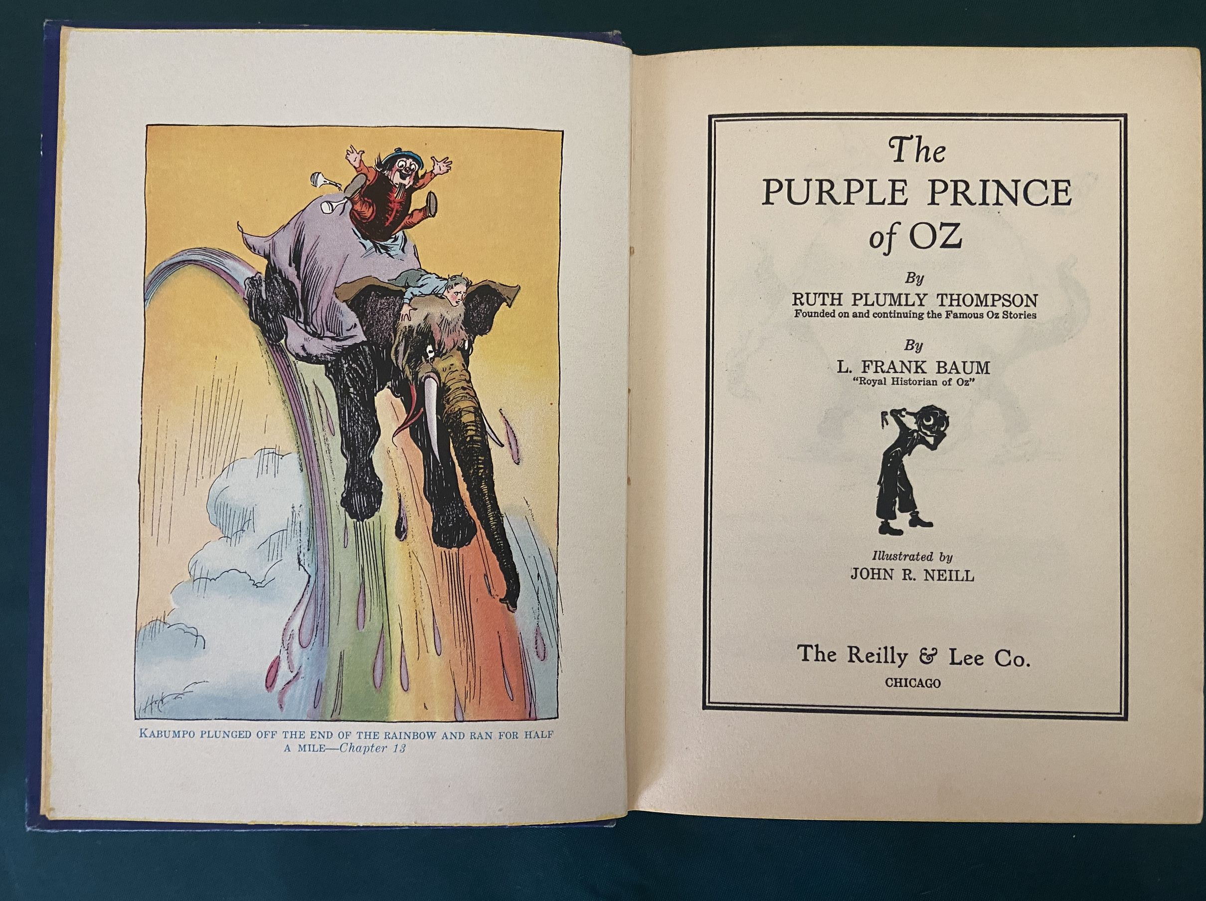 Sold: PURPLE PRINCE OF OZ 1932 Ruth Plumly Thompson 1st Edn Book 12 Color Plates + Later DJ - Image 4