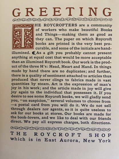 Roycroft Roycrofters Original 1902 Catalog Some Books for Sale at Our Shop - Image 8