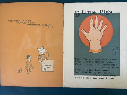 DENSLOW'S 5 Little Pigs Book Dillingham 1903 1st Edition Wizard of Oz Illustrator Denslow - Image 6