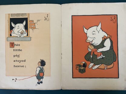 DENSLOW'S 5 Little Pigs Book Dillingham 1903 1st Edition Wizard of Oz Illustrator Denslow - Image 5