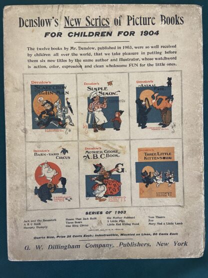 DENSLOW'S Simple Simon LINEN Book Dillingham 1904 1st Edition Oz Illustrator Denslow - Image 5