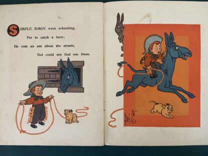 DENSLOW'S Simple Simon LINEN Book Dillingham 1904 1st Edition Oz Illustrator Denslow - Image 4