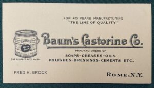 Baums Castorine Business Card L Frank Baum