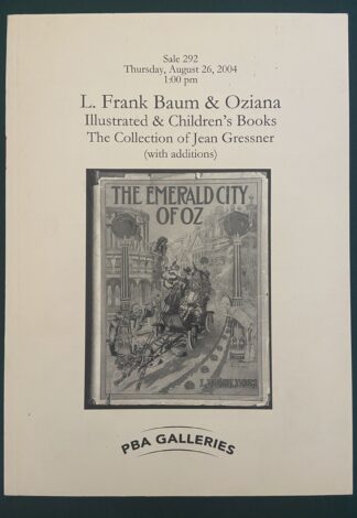 PBA Auction Catalog Wizard of Oz L Frank Baum 2004