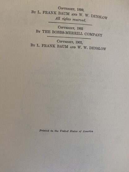 WIZARD OF OZ Book ca 1930 Bobbs-Merrill 5th Edn 3rd Prt L Frank Baum, W W Denslow 8 Color Plates - Image 4