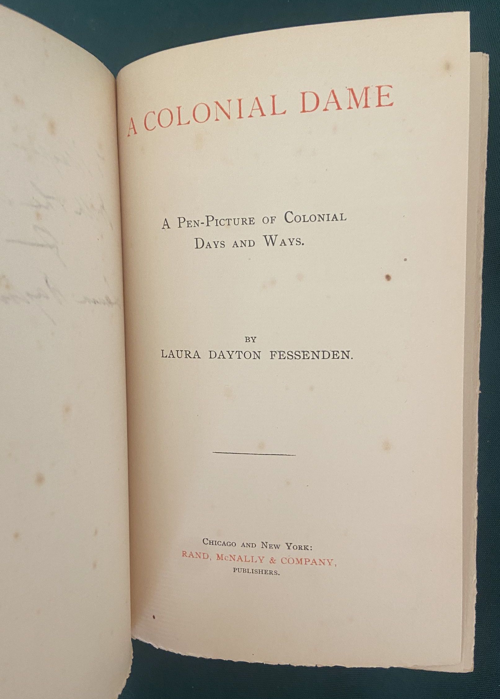 W W Denslow Book Cover A Colonial Dame Signed by Author 1897 Rand McNally - Image 6