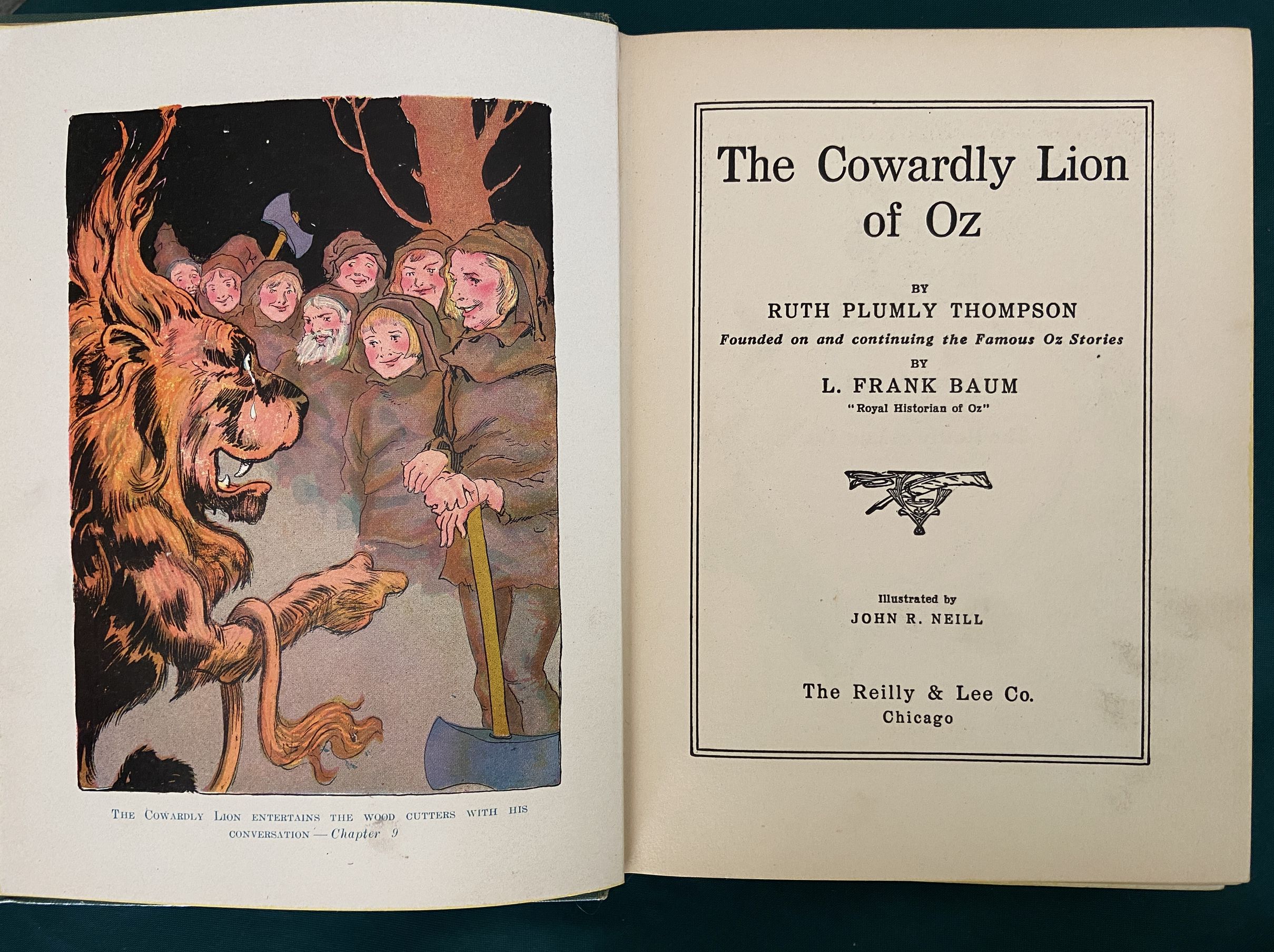 1923 COWARDLY LION OF OZ Book Ruth Plumly Thompson 1st Edn 12 Color Plates - Image 4