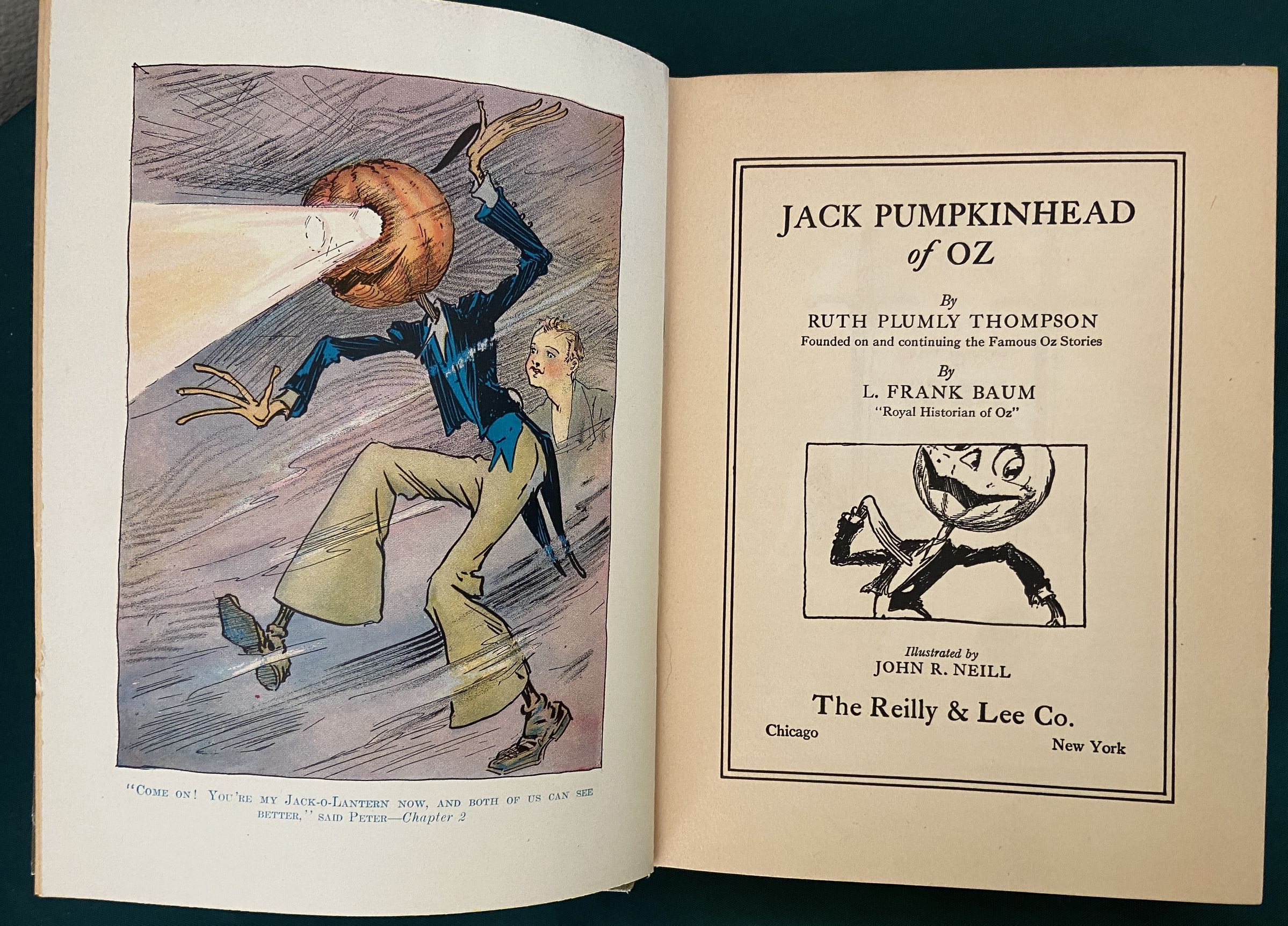 JACK PUMPKINHEAD OF OZ 1st Edn Book 12 Color Plates 1929 Ruth Plumly Thompson - Image 4