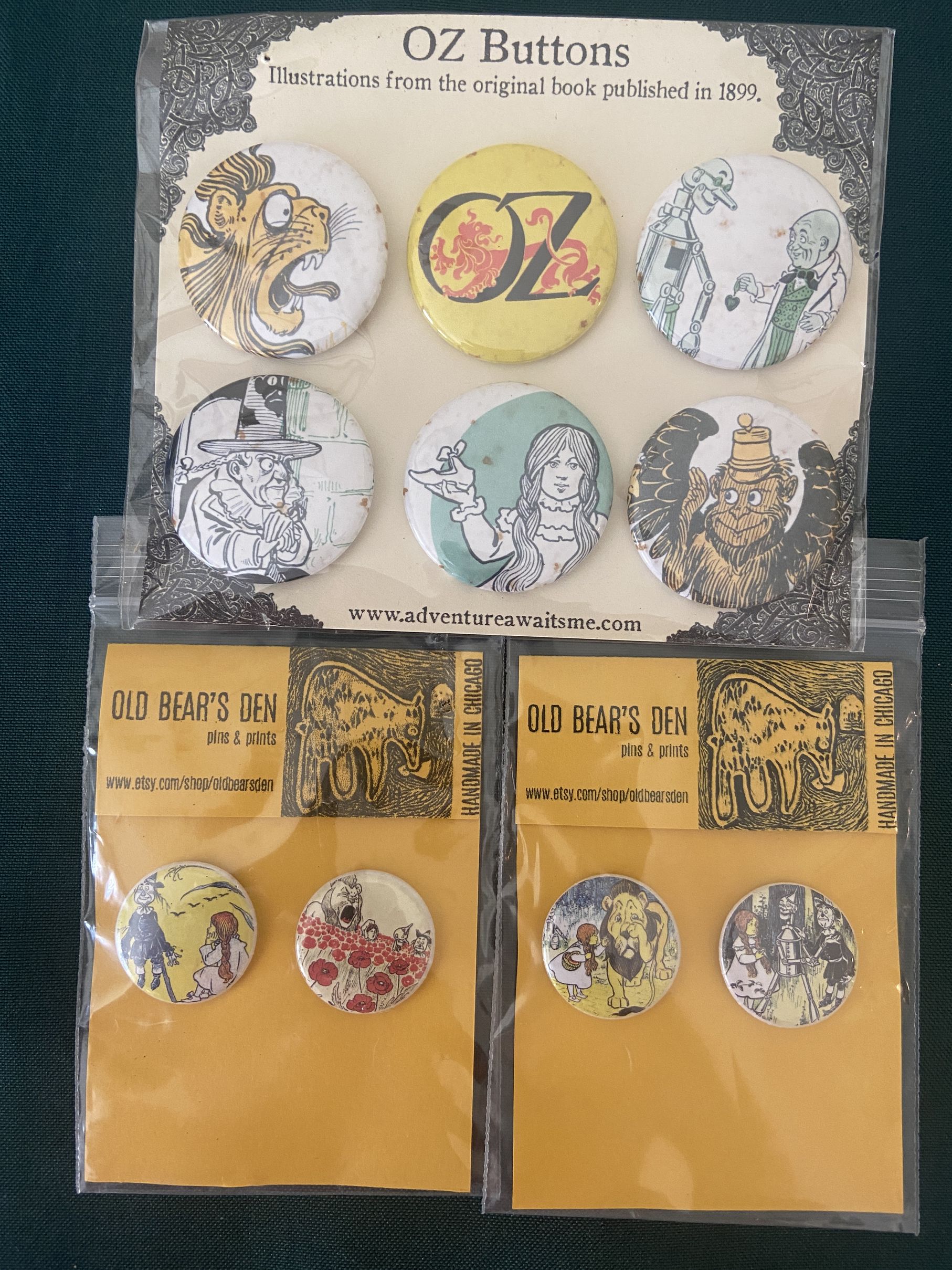 Wizard of Oz W W Denslow Pinback Buttons