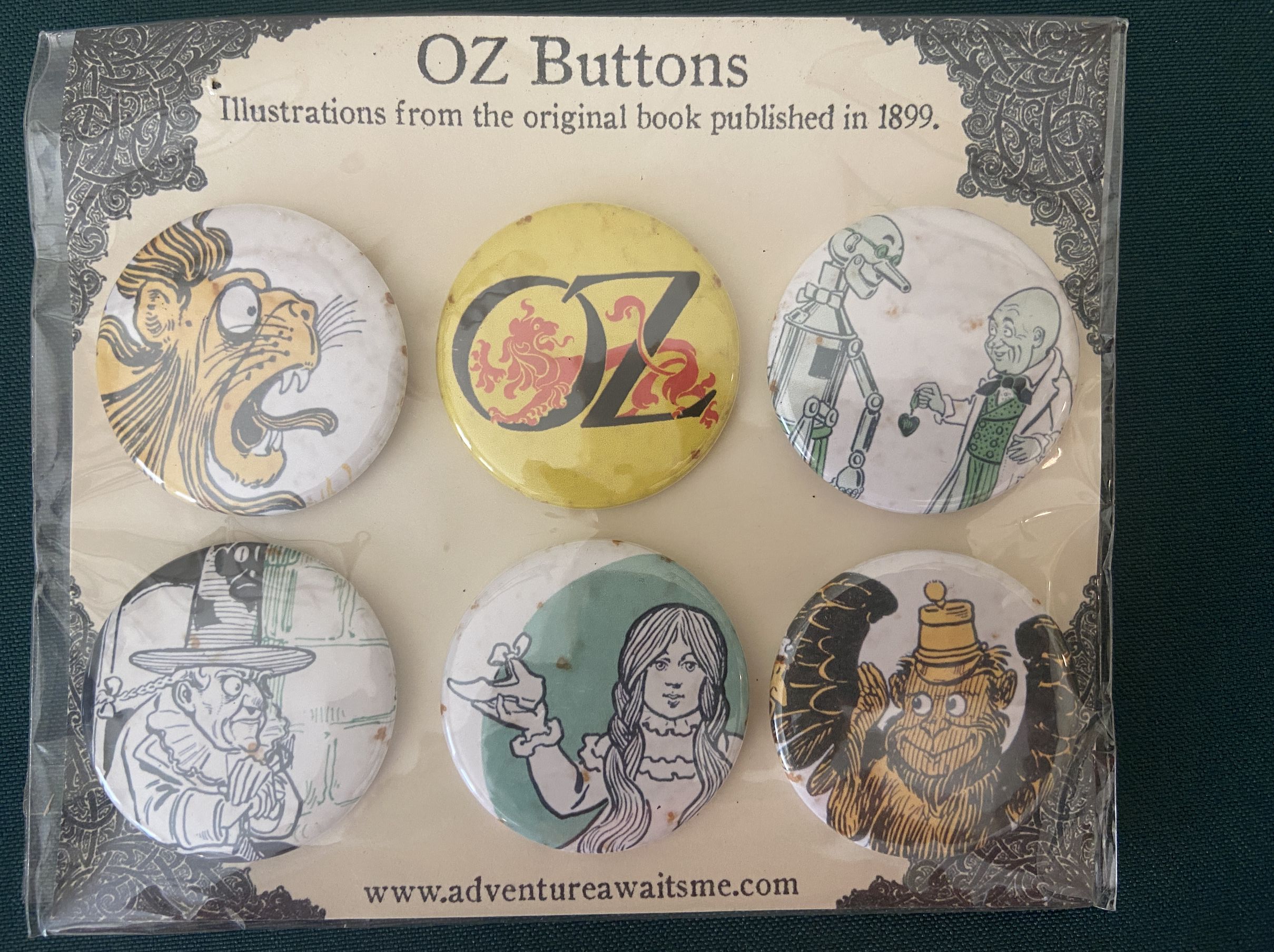 10 WIZARD OF OZ Pinback Button Collection W W Denslow Art - Image 2