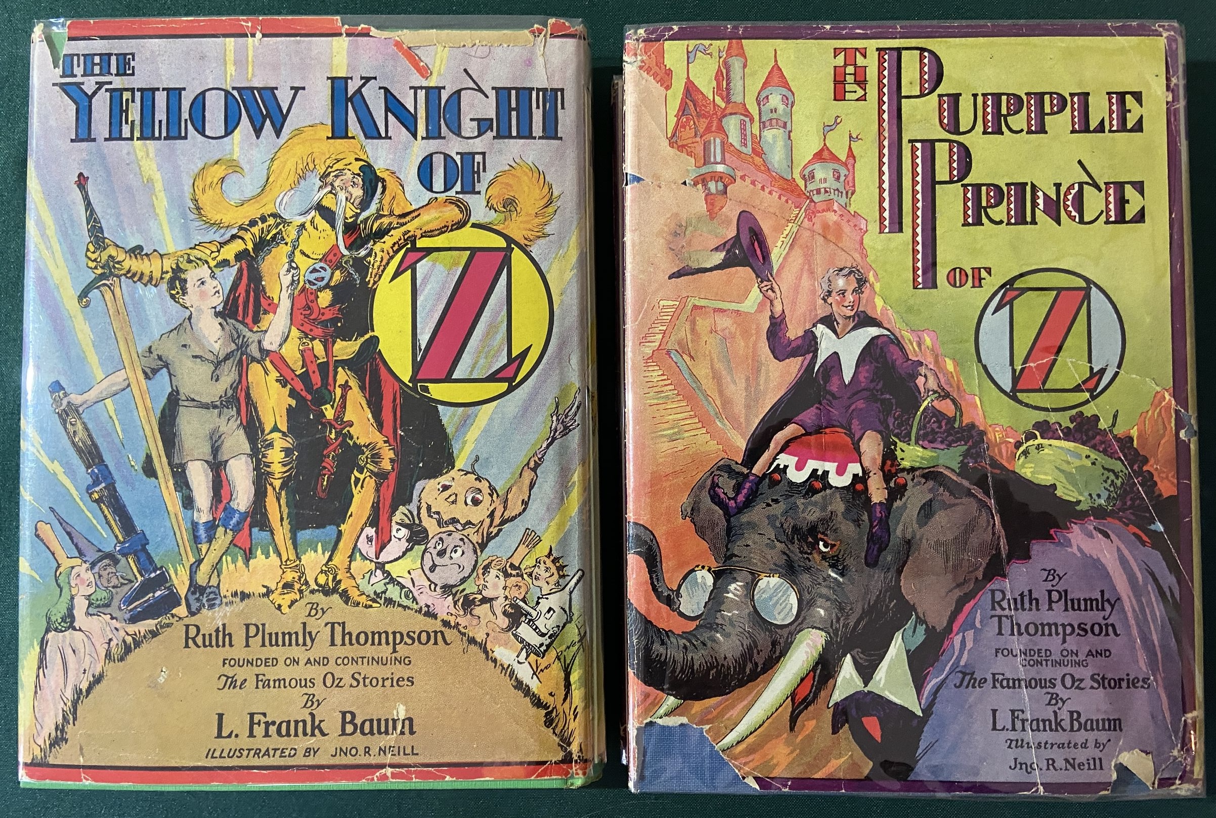 PURPLE PRINCE & YELLOW KNIGHT OF OZ w/ Dust Jacket DJ Vintage Ruth Plumly Thompson