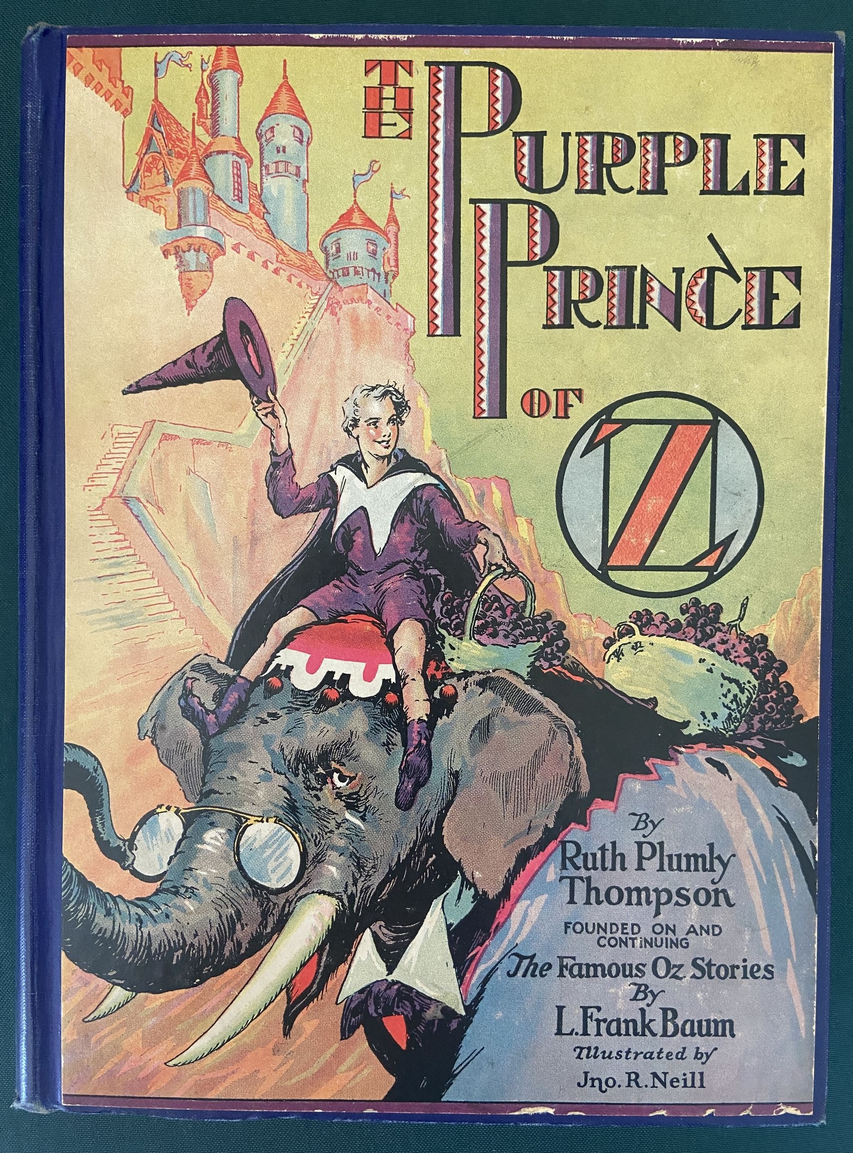 PURPLE PRINCE OF OZ 1932 1st Edn Book in Dust Jacket, Ray Powell's Copy, 12 Color Plates - Image 2