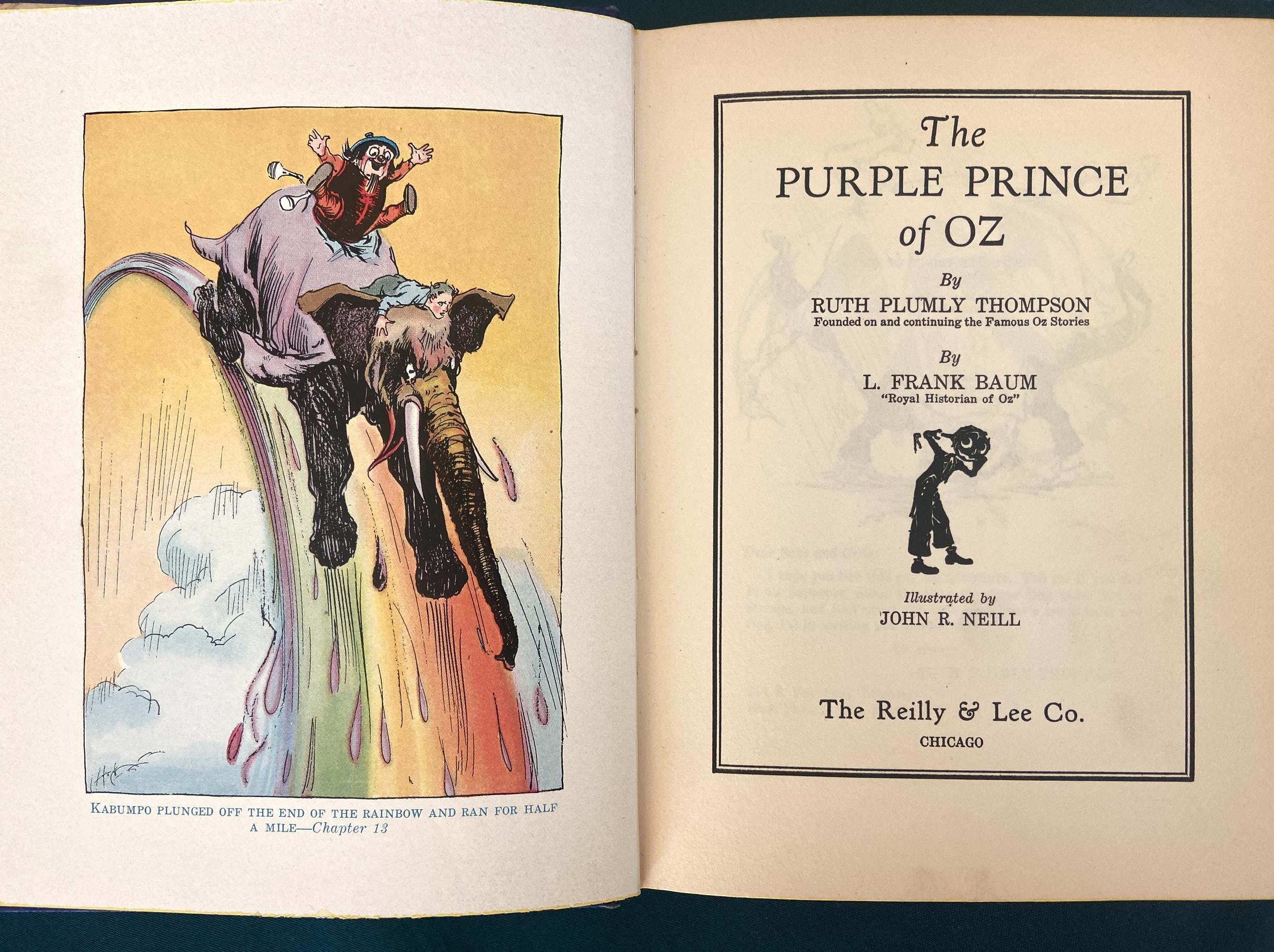 PURPLE PRINCE OF OZ 1932 1st Edn Book in Dust Jacket, Ray Powell's Copy, 12 Color Plates - Image 6