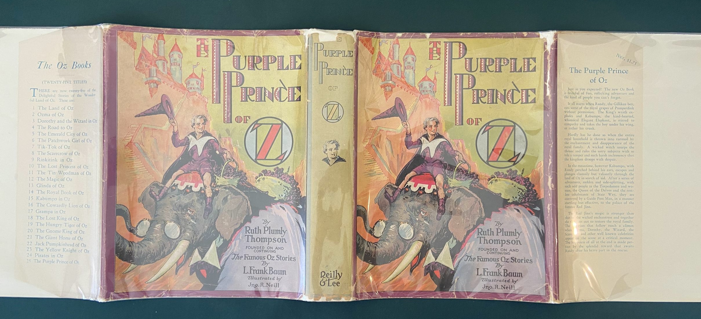 PURPLE PRINCE OF OZ 1932 1st Edn Book in Dust Jacket, Ray Powell's Copy, 12 Color Plates - Image 12