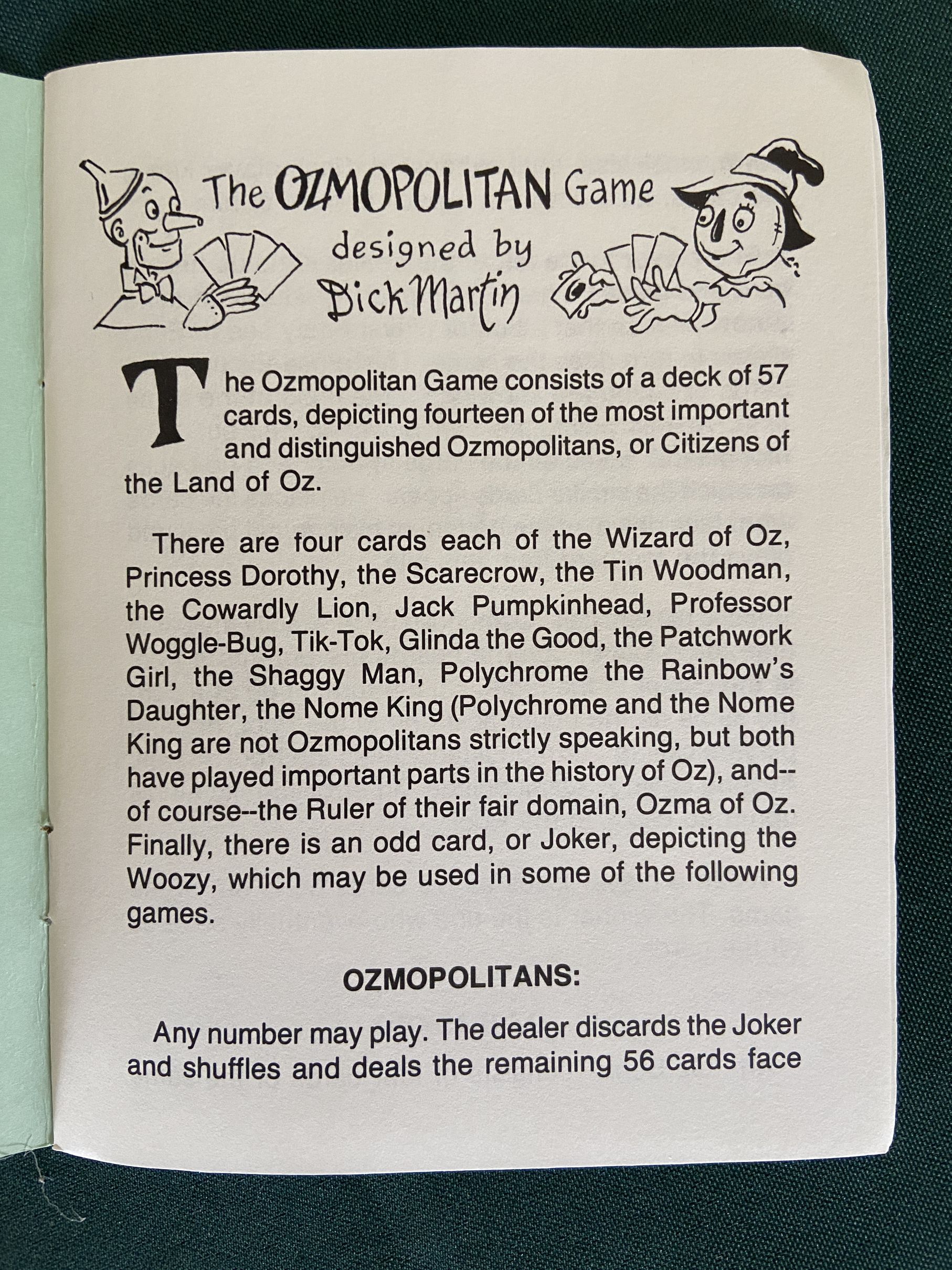 Dick Martin Wizard of Oz Ozmopolitan Playing Card Game Complete Set Cards & Instructions (Ozmapolitan) - Image 3