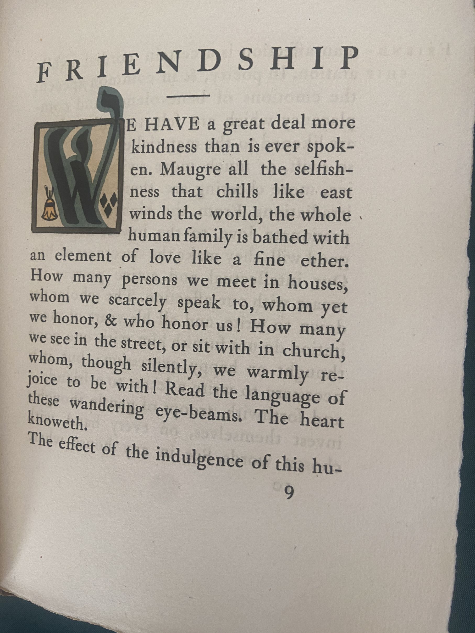 1899 Thoreau Essay on FRIENDSHIP Illumined Denslow Initials Roycroft Roycrofters - Image 4