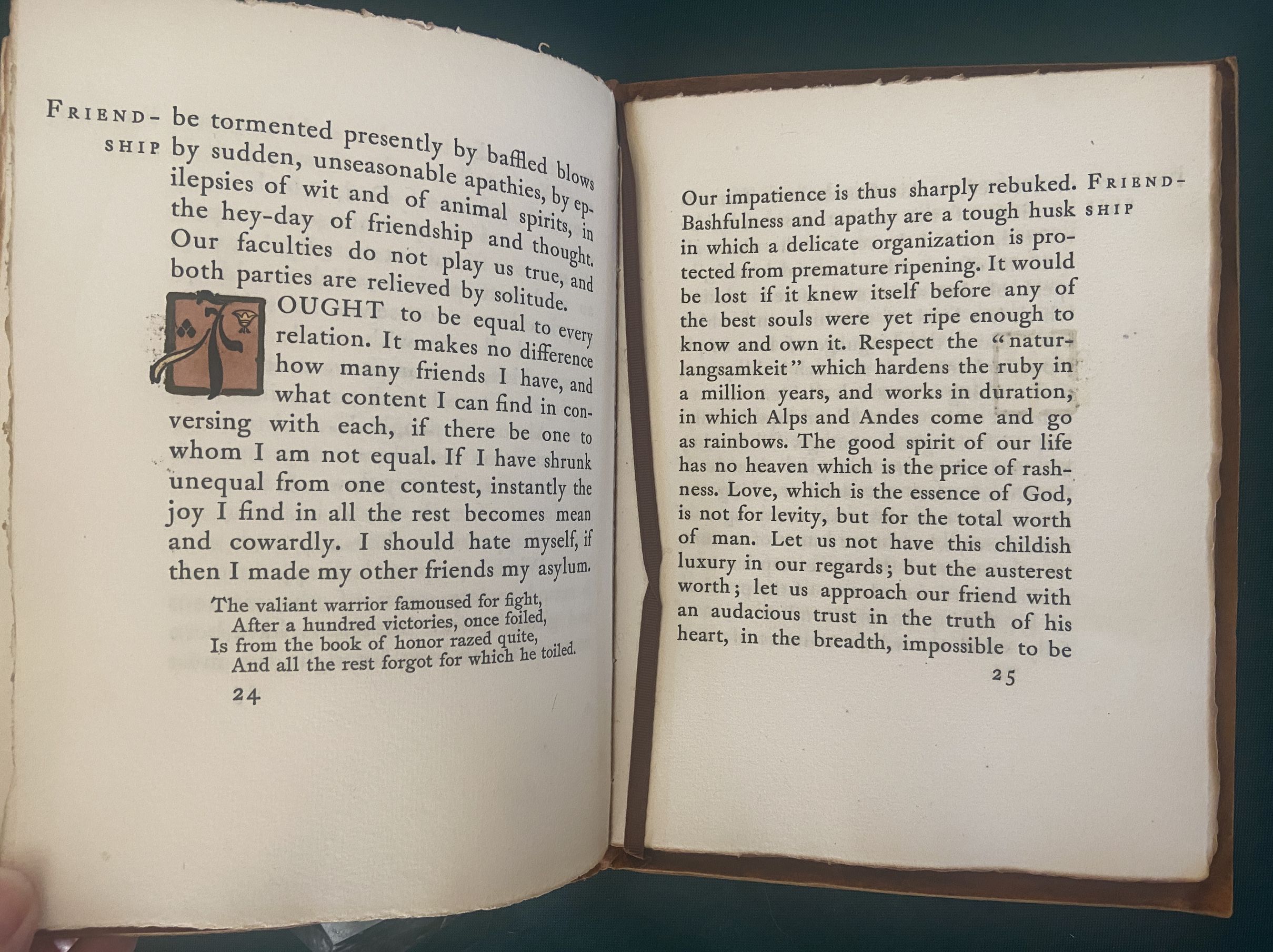 1899 Thoreau Essay on FRIENDSHIP Illumined Denslow Initials Roycroft Roycrofters - Image 5