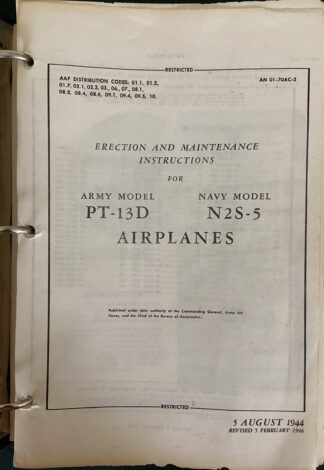 1944 Stearman PT-13D Aircraft Maintenance Manual