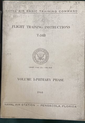 1968 Flight Training Instructions T-34B Navy Beechcraft
